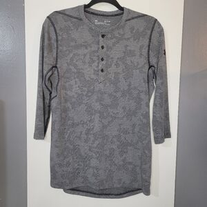Under Armour threadborne 3/4 sleeve fitted top gray men small